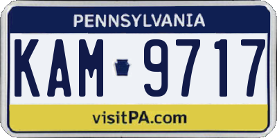PA license plate KAM9717