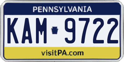 PA license plate KAM9722