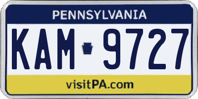 PA license plate KAM9727