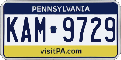 PA license plate KAM9729