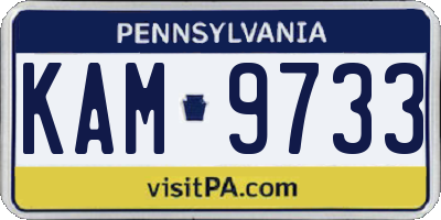 PA license plate KAM9733