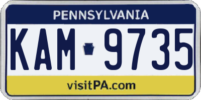 PA license plate KAM9735
