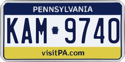 PA license plate KAM9740