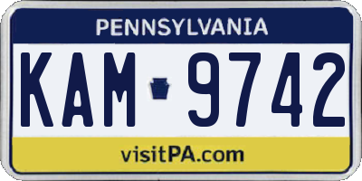 PA license plate KAM9742
