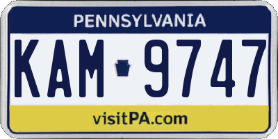 PA license plate KAM9747