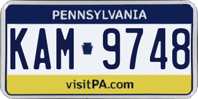 PA license plate KAM9748