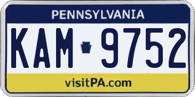 PA license plate KAM9752