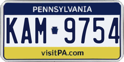 PA license plate KAM9754