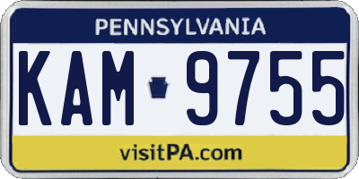PA license plate KAM9755