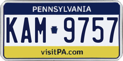 PA license plate KAM9757