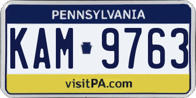PA license plate KAM9763