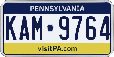 PA license plate KAM9764