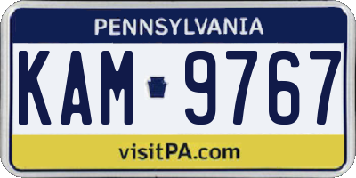 PA license plate KAM9767