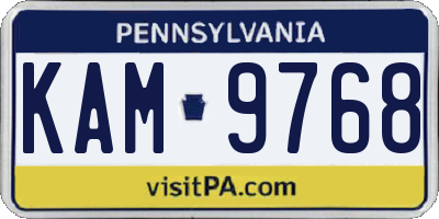 PA license plate KAM9768