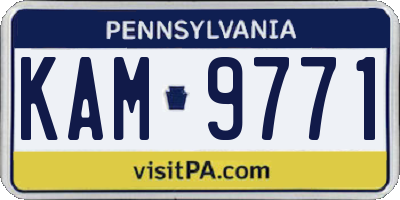 PA license plate KAM9771