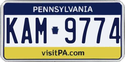 PA license plate KAM9774