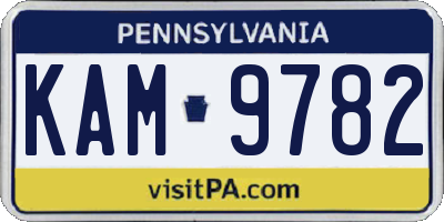 PA license plate KAM9782