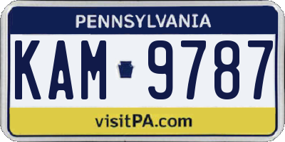 PA license plate KAM9787