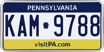 PA license plate KAM9788