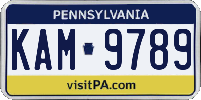 PA license plate KAM9789