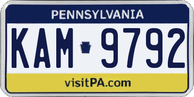 PA license plate KAM9792