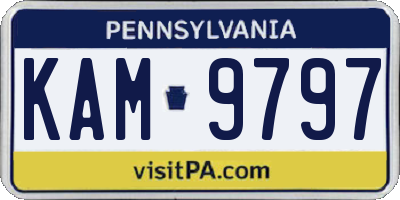 PA license plate KAM9797