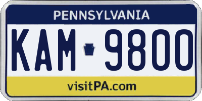 PA license plate KAM9800