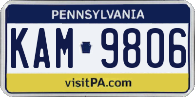 PA license plate KAM9806