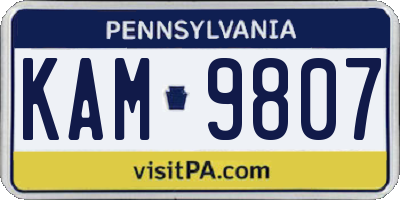 PA license plate KAM9807