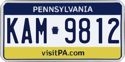 PA license plate KAM9812