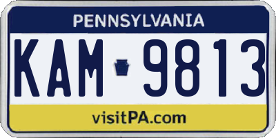 PA license plate KAM9813
