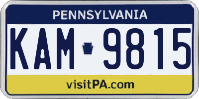 PA license plate KAM9815