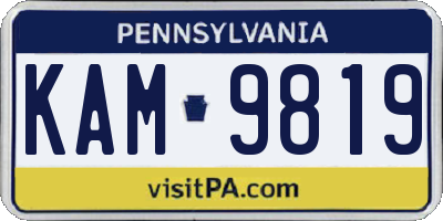 PA license plate KAM9819