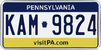 PA license plate KAM9824