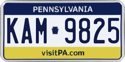 PA license plate KAM9825