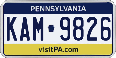 PA license plate KAM9826