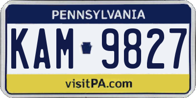 PA license plate KAM9827