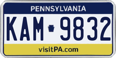 PA license plate KAM9832