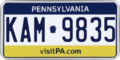 PA license plate KAM9835