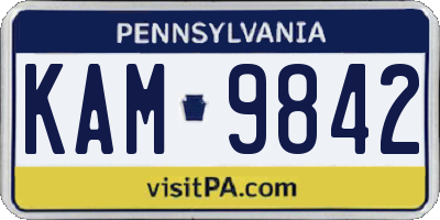 PA license plate KAM9842