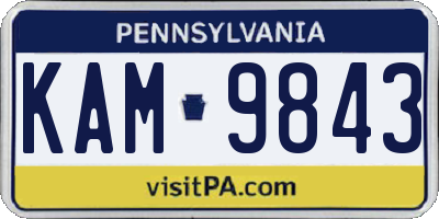 PA license plate KAM9843