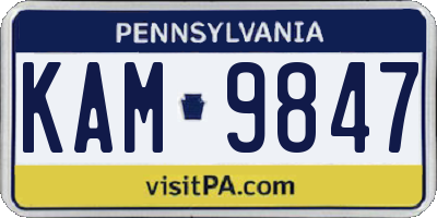 PA license plate KAM9847