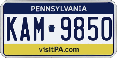 PA license plate KAM9850