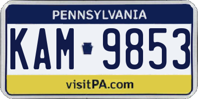PA license plate KAM9853