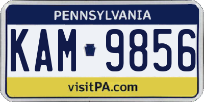 PA license plate KAM9856