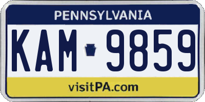 PA license plate KAM9859