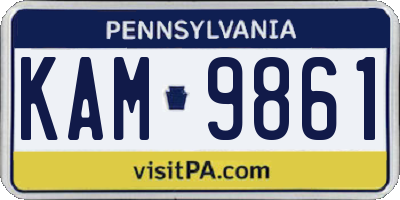 PA license plate KAM9861