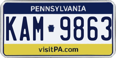 PA license plate KAM9863