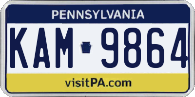 PA license plate KAM9864