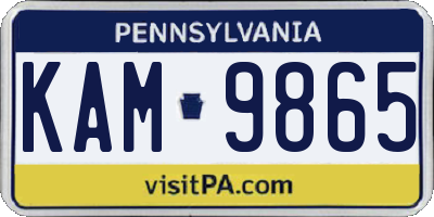 PA license plate KAM9865